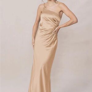 Revelry Jade Satin Bridesmaid Dress